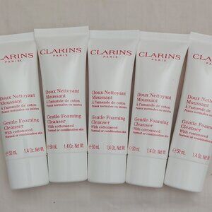 5 Clarins Gentle Foaming Cleanser with Cottonseed 1.4 oz sealed total 7 oz